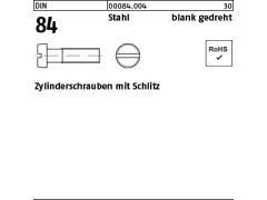 100 x Zylinder Schrauben mit Schlitz DIN 84 Stahl M1,2x2 blank gedreht (blank/schwarz)