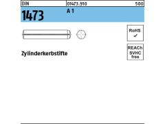 100 x Zylinderkerbstifte DIN 1473 - 5 x 40 Edelstahl A1