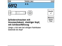 100 x Zylinderschrauben DIN 6912 M6 x 70 Edelstahl A4