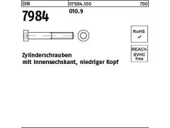 100 x Zylinderschrauben DIN 7984 - 10.9 M10x40 (blank/schwarz)
