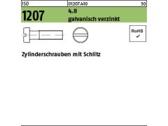 100 x Zylinderschrauben ISO 1207 4.8 M5 x 80 verzinkt