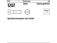 100 x Zylinderschrauben ISO 1207 Stahl M1,4 x 8 blank gedreht (blank/schwarz)