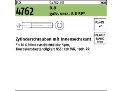 100 x Zylinderschrauben ISO 4762 8.8 M12 x 20 DiSP (Dickschichtpass.)