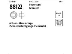 1000 x Achsen-Klemmringe Federstahl Form FF 5 x 11,2 x 1,5 brüniert