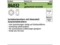 1000 x Biloc Ganzmetallmuttern Kl.10 - M8 verzinkt