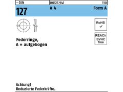 1000 x Federringe DIN 127 Form A 3 Edelstahl A4