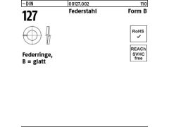 1000 x Federringe DIN 127 Federstahl Form B 7 (blank/schwarz)