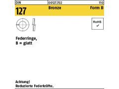 1000 x Federringe DIN 127 Sn6 Form B 5 Bronze