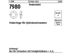 1000 x Federringe für Zyl. Schrauben DIN 7980 Federstahl M8 (blank/schwarz)