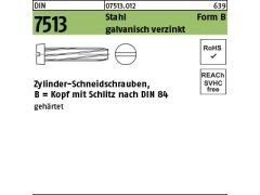 1000 x Gew-Schneidschr. DIN 7513 Zyl. Kopf M4x8 verzinkt