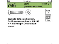 1000 x Gew-Schneidschr. DIN 7516 Linsensenkkopf M6x12 - H verzinkt