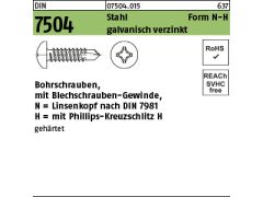 1000 x Linsenkopf Bohrschr. DIN 7504-N 3,5x19 - H verzinkt