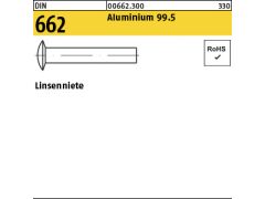 1000 x Linsenniete DIN 662  3 x 6 Aluminium