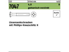1000 x Linsensenkschrauben ISO 7047 4.8 M4 x 45 - H verzinkt