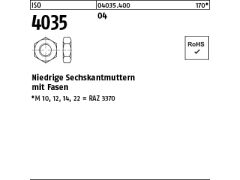 1000 x Niedrige Sechskantmu. ISO 4035 Kl.4 M5 (blank/schwarz)