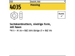 1000 x niedrige Sechskantmu. ISO 4035 Messing M5