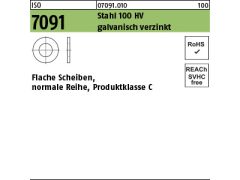 1000 x Scheiben ISO 7091 M8 (9x16x1,6) 100 HV verzinkt