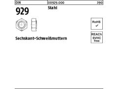1000 x Sechskant-Anschweißmu. DIN 929 Stahl M4 (blank/schwarz)