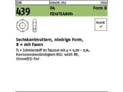 1000 x Sechskantmuttern DIN 439 04 BM 8 Zinklamellen