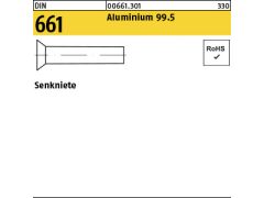 1000 x Senkniete DIN 661 Aluminium 99.5 4 x 6