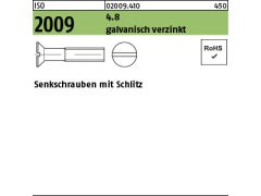 1000 x Senkschr. mit Schlitz ISO 2009 4.8 M3 x 10 verzinkt
