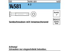 1000 x Senkschrauben ISO 14581 M4x10 -T20 Edelstahl A2