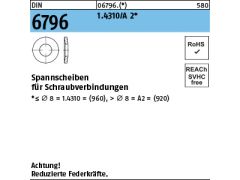 Spannscheiben für Schraubverbindungen DIN 6796 Edelstahl 1.4310 A2