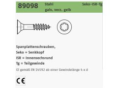 1000 x Spanplattenschrauben Senkkopf CE 3,5x16 -T15 VG Gelb verzinkt