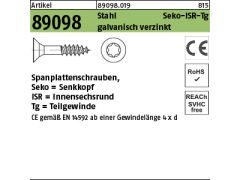 1000 x Spanplattenschrauben Senkkopf CE 3x30/18 -T10 TG verzinkt