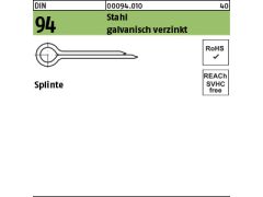 1000 x Splinte DIN 94 Stahl 1x16 verzinkt