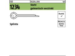 1000 x Splinte ISO 1234 Stahl 6 verzinkt