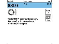 1000 x TECKENTRUP-Sperrkantscheiben SKS 8 Edelstahl A4