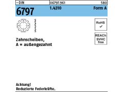 1000 x Zahnscheiben DIN 6797 Form A 10,5 Edelstahl 1.4310