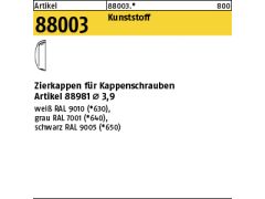 1000 x Zierkappen für Kappenschrauben mit Ø 3,9 schwarz RAL9005