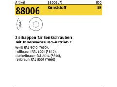 1000 x Zierkappen Abdeckkappen für ISR (TX)15 x 12 für Schrauben Ø 3,5 h. braun RAL 8001