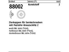 1000 x Zierkappen Abdeckkappen für Senkschrauben Ø3,0 Kreutzschlitz Z1 weiß RAL 9010