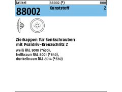 1000 x Zierkappen Abdeckkappen für Senkschrauben Ø5,0-6,0 Kreutzschlitz Z3 hellbraun RAL 8001
