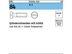 1000 x Zyl.schr. m. Schlitz DIN 84 M2,5 x 22 Edelstahl A2