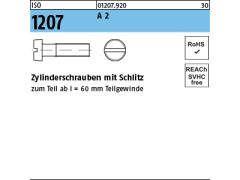 Zylinderschrauben Flachkopf Rundkopf mit Schlitz ISO 1207 Messing blank M2 M10