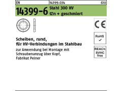 20 x HV Scheiben EN 14399-6 M24 - Peiner verzinkt geschmiert