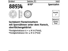 200 x Sechskantmuttern mit Flansch und Sperrverzahnung Kl.8 M8 (blank/schwarz)
