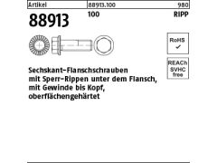 200 x 6kt.-Flanschschrauben Kl. 100, Sperr-Rippen M10 x 25 (blank/schwarz)