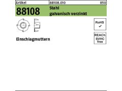 200 x Einschlagmuttern Stahl M4x6 verzinkt