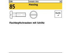 200 x Flachkopfschrauben DIN 85 Messing M5x25