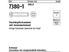 200 x Flachkopfschrauben ISO 7380-1, 10.9 M6x35 (blank/schwarz)
