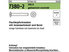 200 x FLAKO-Schr. mit Bund ISO 7380-2, 10.9 M6x50 verzinkt, getempert