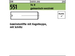 200 x Gewindestifte DIN 551 14 H M6 x 20 verzinkt