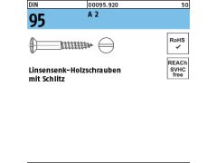 200 x Holzschrauben DIN 95 6x30 Edelstahl A2
