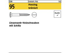 200 x Holzschrauben DIN 95 Messing 3,5x40 brüniert