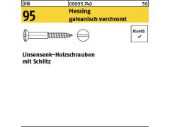 200 x Holzschrauben DIN 95 Messing 5x45 verchromt